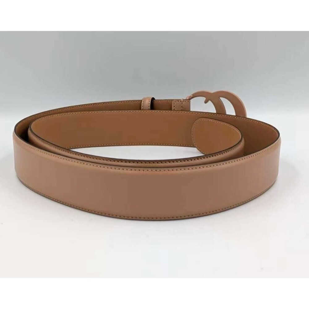 Gucci Azalea Calfskin Enamel Monochrome GG 40mm Belt Camelia 120cm 400593 - Picture 5 of 9